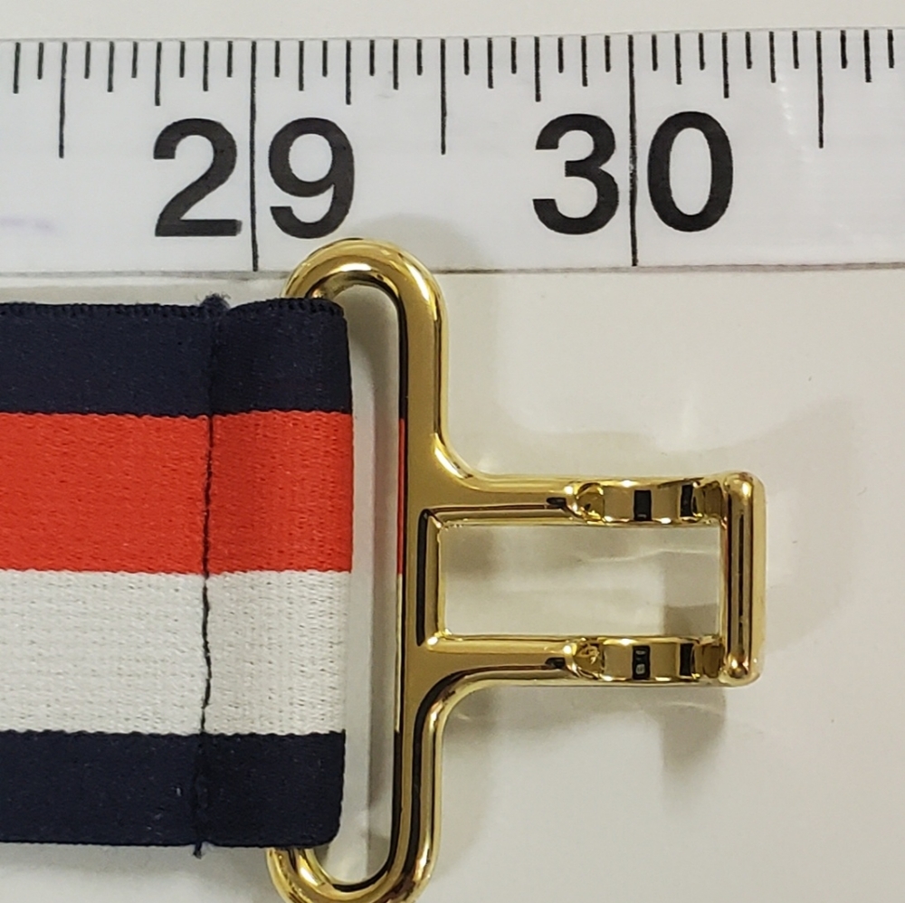 Red White & Blue Equestrian Interlocking Elastic Riding Belt - Picture 5 of 5
